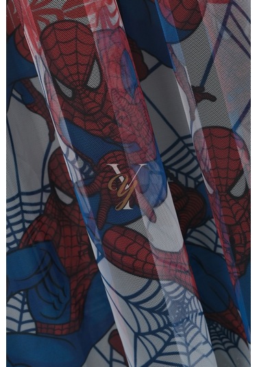 Baskılı Kurşunlu Grek Tül Perde Çocuk Örümcek Çok Renkli