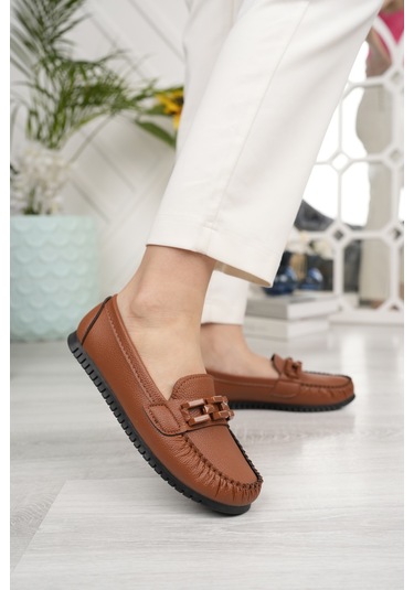 Khayt Fancy Casual Günlük Kadın Babet Ayakkabı Taba