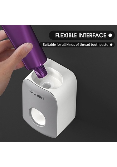 Novahub Otomatik Diş Macunu Dağıtıcısı, Çocuklar İçin Duvara Monte, Siyah, Pratik Banyo Aksesuarı Siyah