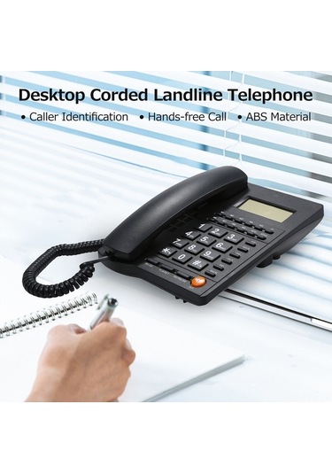 Dancemonkey Ekranlı Arayan Kimlikli Siyah Masaüstü Sabit Telefon - Parlaklık Ayarı Lazer Lazer