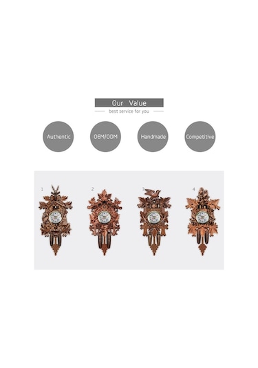 Ulzyvf Guguklu Duvar Saati Ahşap Asılı Dekorasyon Ev/kafe/restoran Vintage Stili Salıncak Oturma Odası Stili 1 Çok Renki