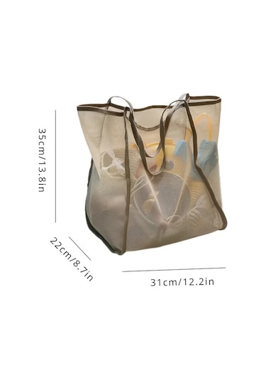 Büyük Kapasiteli Plaj Çantası, Hafif Örgü Tote Çanta, Şık Ve Çok Çok Renkli