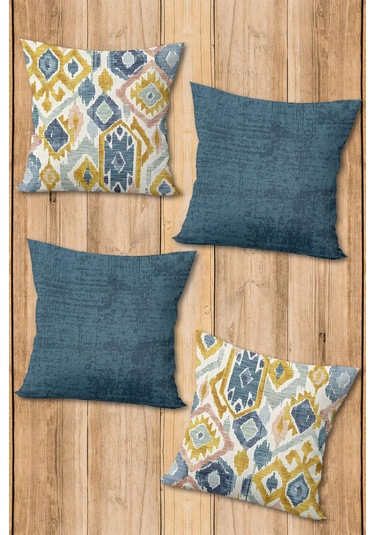 Dijital Baskılı Yumuşak Dokulu 4 Lü Kırlent Kılıfı Takımı 43x43 Cm Krl0086 Renkli
