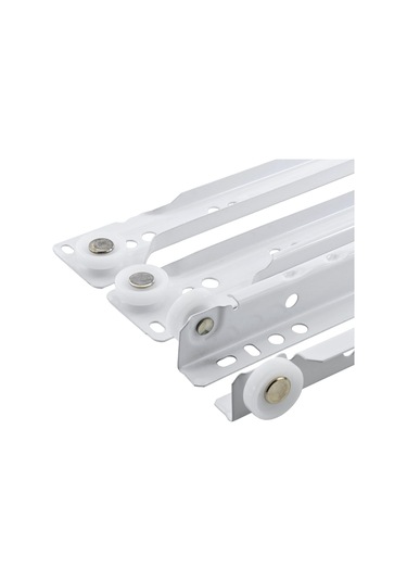 Beyaz Metal Çekmece Rayı Tekerlekli Mobilya Dolap Çekmece Rayı Beyaz 45cm 1 Takım Metal Çok Renkli