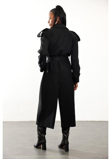 Siyah Kaşe Palto 1614 Siyah