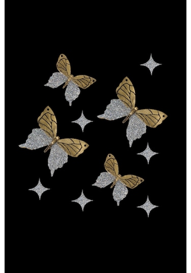 Kelebekler Ve Yıldızlar Polyester Duvar Süsü Dekoru