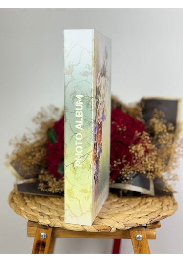 Rabsev RS307 Fotoğraf Albümü 10x15cm 300 Fotoğraf Kapasiteli Gelin Buketi Desenli Lüks Albüm