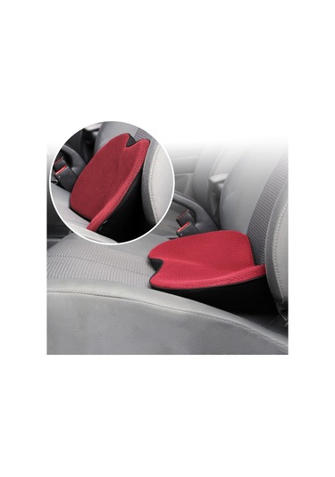 Araba Mini Koltuk Minderi Nefes Alabilir Bel Koltuk Paspası Kırmızı