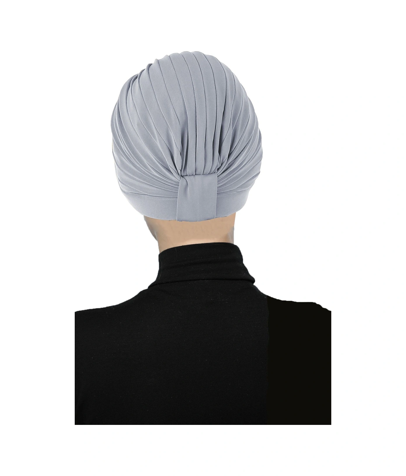 Bantlı Ön Ve Ensesi Bantlı Nervürlü Açık Gri Süngerli Hazır Türban Tesettür Bone Havuz Bonesi Açık Gri