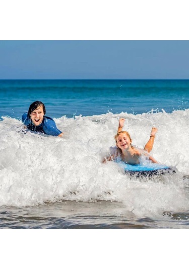 Honeybeeshop Yımuwn Yetişkin Boyutlu Mavi Göl Şişme Sörf Tahtası Dayanıklı Pvc Yüzen Tekme Tahtası Mavi Siyah Kayışlar Havuz Plaj Eğlencesi İçin