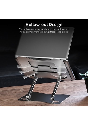 Pazly Bilgisayar Standı 11-17,3 İnç Dizüstü Bilgisayar Standı, Ayarlanabilir, Taşınabilir, Karbon Çelik, Kaymaz Altlık