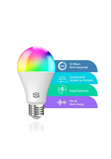Şımart Akıllı RGB Led Wi-Fi Ampul Gün Işığı/Beyaz - Akıllı Lamba