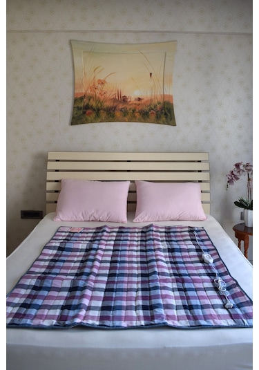 Meltem 120x150 Cm. Çift Kişilik Elektrikli Battaniye pamuklu Çok Renkli