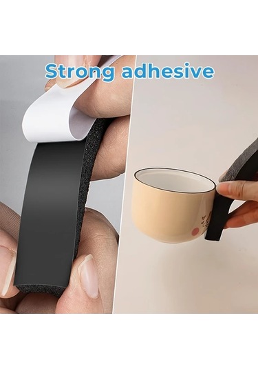 Gateesat 1 Rulo Siyah Kendinden Yapışkanlı Sessizlik Köpük Bandı 25mmx25mm 4m Su Geçirmez Ses Yalıtım