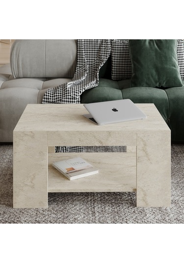 Lina Orta Sehpa Modern Minimal Tasarım Traverten