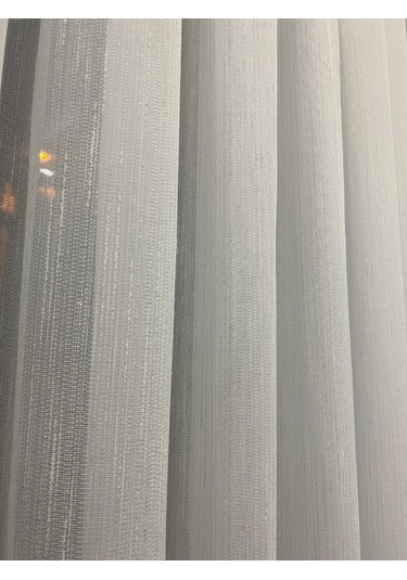 Venedik Armürlü Modern Şık Ekru Gümüş Simli Tül Perde 1/2,5 Orta Normal Pileli Ekru-gümüş