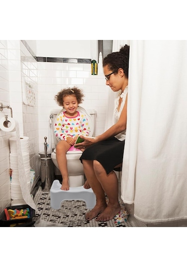 Tenfowee Beyaz Banyo Tuvaleti Yardımcı Tabure - Kayma Önleyici, Kolon Sağlığına Katkı Sağlar, Kolik Ve Kabızlığı Azaltır Beyaz