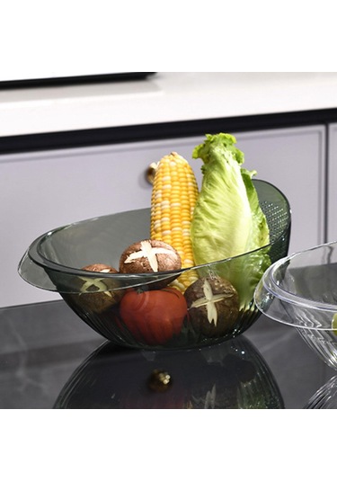 Suntek Pirinç Yıkama Süzgeç Kase Mutfak Süzme Yeşil-büyük Yeşil Büyük