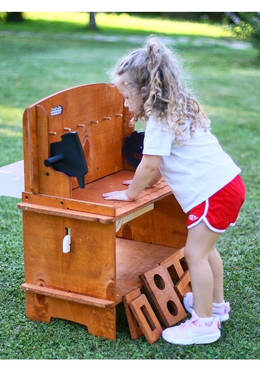 Mandu Ahşap Çocuk Marangoz Tezgâhı Ahşap Rengi