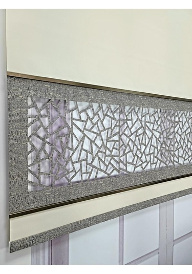 Yeni Nesil Çift Renk Lazer Stor Perde Mat Kalın Kumaşlı Renk Seçenekli Krem-gri