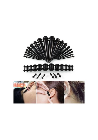 Flybuy 36 Adet Akrilik Kulak Genişletme Seti, 14g-00g, Nane Yeşili Unisex Yeşil