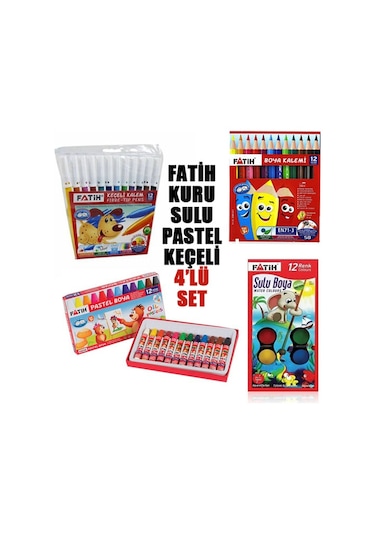 Fatih Kuru. Sulu. Pastel Boya Ve Keçeli Kalem Seti 4 Parça