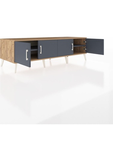 Kronos Tv Ünitesi 2 Raflı 4 Kapaklı 176x59x51 Çam-antrasit/antrasit Antrasıt/antrasıt