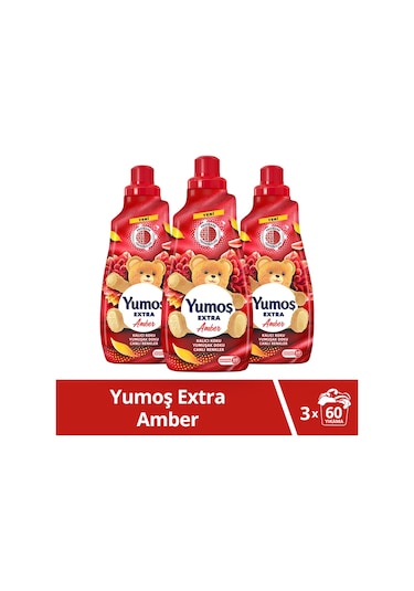 Yumoş Extra Konsantre Canlı Renkler Çamaşır Yumuşatıcısı Amber 3 x 1440 ML