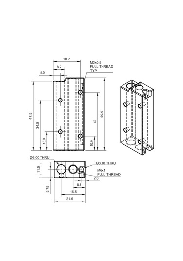 Gatherco E3d Süper Volkan Alüminyum Isıtma Bloğu - Voron2.4 3d Yazıcı Dıy Hotend Nozul Parçalarına Uygun