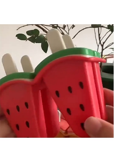 Gatherco Dondurma Popsicle Kalıbı Karpuz Şeklinde Buz Kalıpları Ev Yapımı Popsicle Aletleri Kendin Yap Buz Popsi Silikon Buz Kalıpları