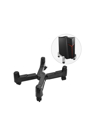 Sones 5-tekerlekli Ayarlanabilir Hareketli Kasnak X-tipi Bilgisayar Ana Bilgisayar Plastik Şasi Tepsi Tutucu Siyah