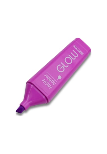 Gıpta Glow Kesik Uç Neon Mor Fosforlu Kalem 10 Adet Mor