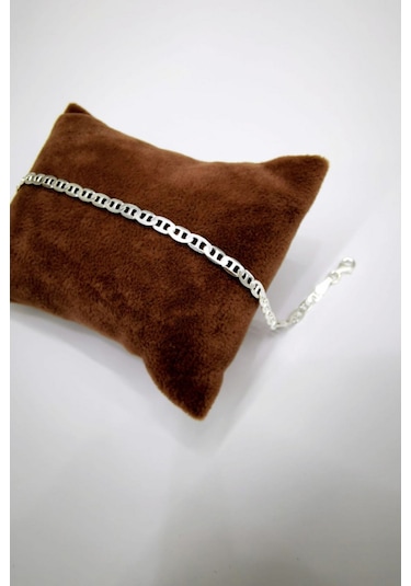 Omar Silver Unisex Barlı Gümüş Bileklik 3,5 Mm Beyaz
