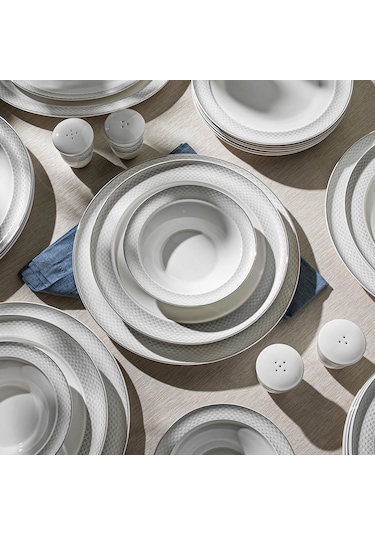 Nehir Camelia Platin Yaldızlı 28 Parça Porselen Yemek Takımı