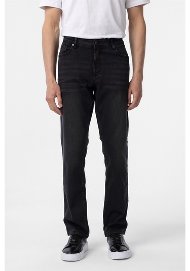 Siyah Regular Denim Pantolon-35074 Siyah