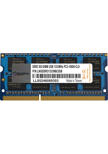 Longline LNGDDR31333NB/2GB 2 GB DDR3 1333 MHz CL9 Notebook Ram