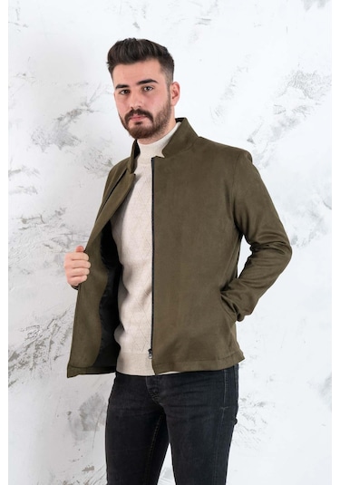Nubuk Baharlık Slimfit Mont Yeşil