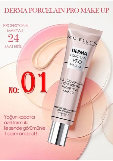 Mc Ellyn Pro Make Up Waterproof Derma Porselen Kapatıcı SPF15 01