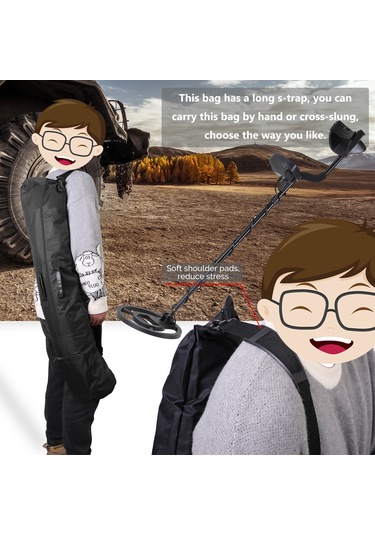 Fosenze "çift Taşımalı Büyük Kapasiteli Metal Dedektörü Çantası - Sağlam Ve Dayanıklı" Siyah