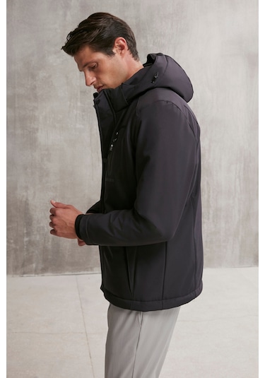 Bernard Erkek Gore-tex Su Itici Kumaş Içi Kürklü Relaxed Kapüşonlu Fermuarlı Lacivert Mont