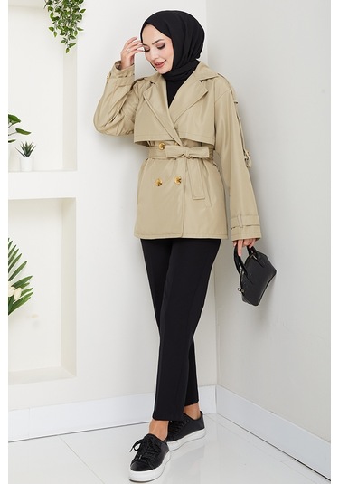 Nehar Rüzgarlıklı Astarlı Trenç 1621 - Taş Taş