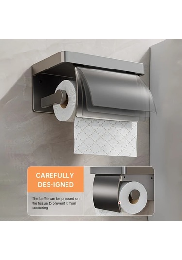 Willowhaven 1/2" Duvar Tipi Kağıt Havlu Askısı - Dayanıklı Alüminyum, Kurulumu Kolay Matkapsız Tasarım, Siyah Siyah