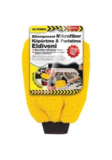 Bikomponent Mikrofiber Köpürtme ve Parlatma Eldiveni Sarı
