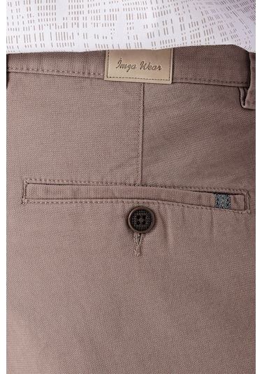 Koyu Bej Pamuklu Likralı Yan Cepli Comfort Fit Rahat Kesim Casual Pantolon 1003235154-koyu Bej Koyu Bej