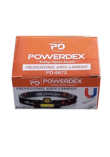 Powerdex Pd-6672 Şarjlı Profesyonel Kafa Lambası Siyah