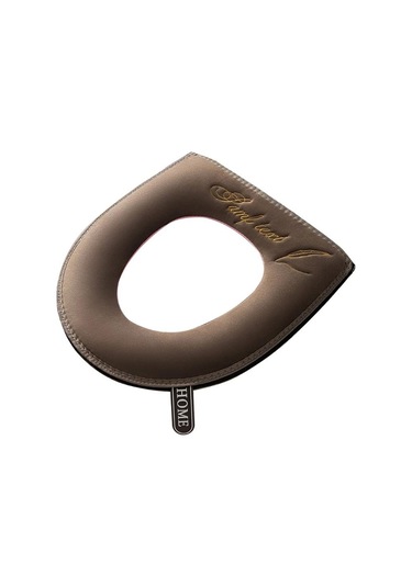 Kahverengi Evrensel Klozet Kapağı Kış Sıcak Yumuşak Wc Mat Banyo Yıkanabilir Çıkarılabilir Fermuar Çevirme Lidhandle Su Geçirmez Ev