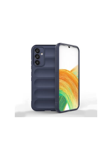 Samsung Galaxy Uyumlu A15 Kılıf Optimum Lens Çerçeveli Silikon Kapak Lacivert