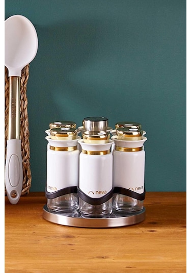 Neva N3193 Lilyum 6 Lı Baharat Seti Beyaz