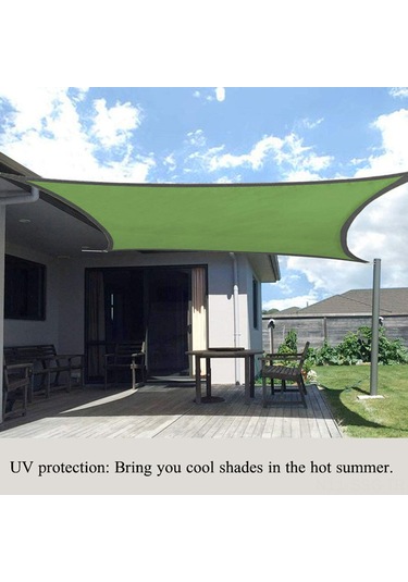 Springsun "uv Koruyucu Bahçe Gölgelik Perdesi - Oxford Kumaş, 3x2m, 4 Köşeli, Kolay Kurulum" Haki