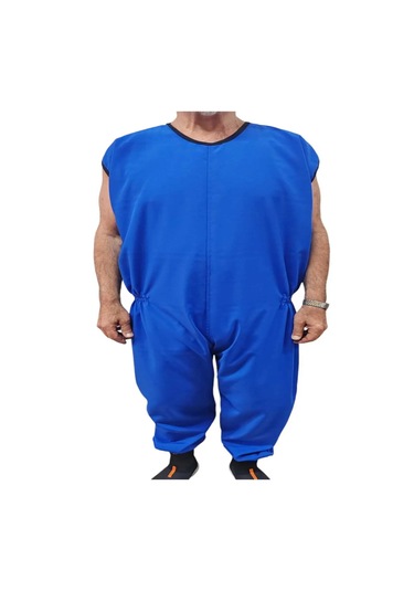 Ozclife Yazlık Kolsuz Hasta Bakım Kıyafeti Tulumu Mavi